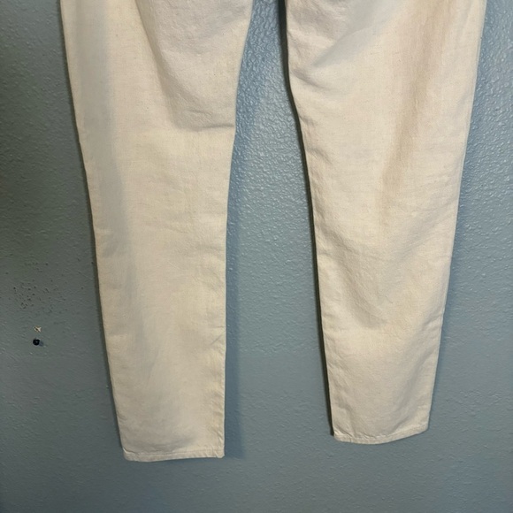 Frame Women's Le Garçon White Distressed Straight Leg Jean Size 27‎ Denim Boho - Picture 9 of 10
